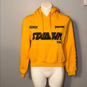 Divided/ H&M Justin Bieber Purpose Tour NWT Medium yellow cropped sweatshirt.